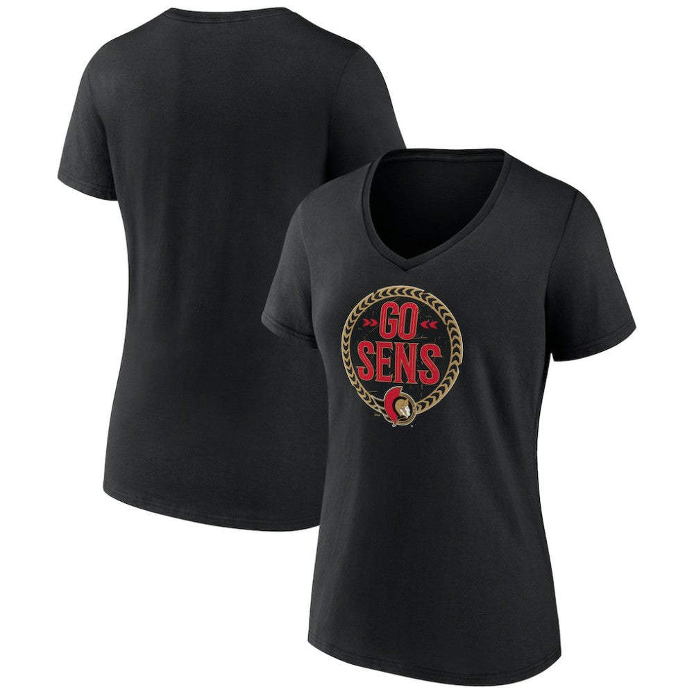 Ottawa Senators Women's Active Edge V-Neck T-Shirt - Black | NHL online