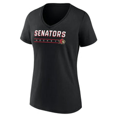 Ottawa Senators Women's Primary Play V-Neck T-Shirt - Black | NHL Lifestyle