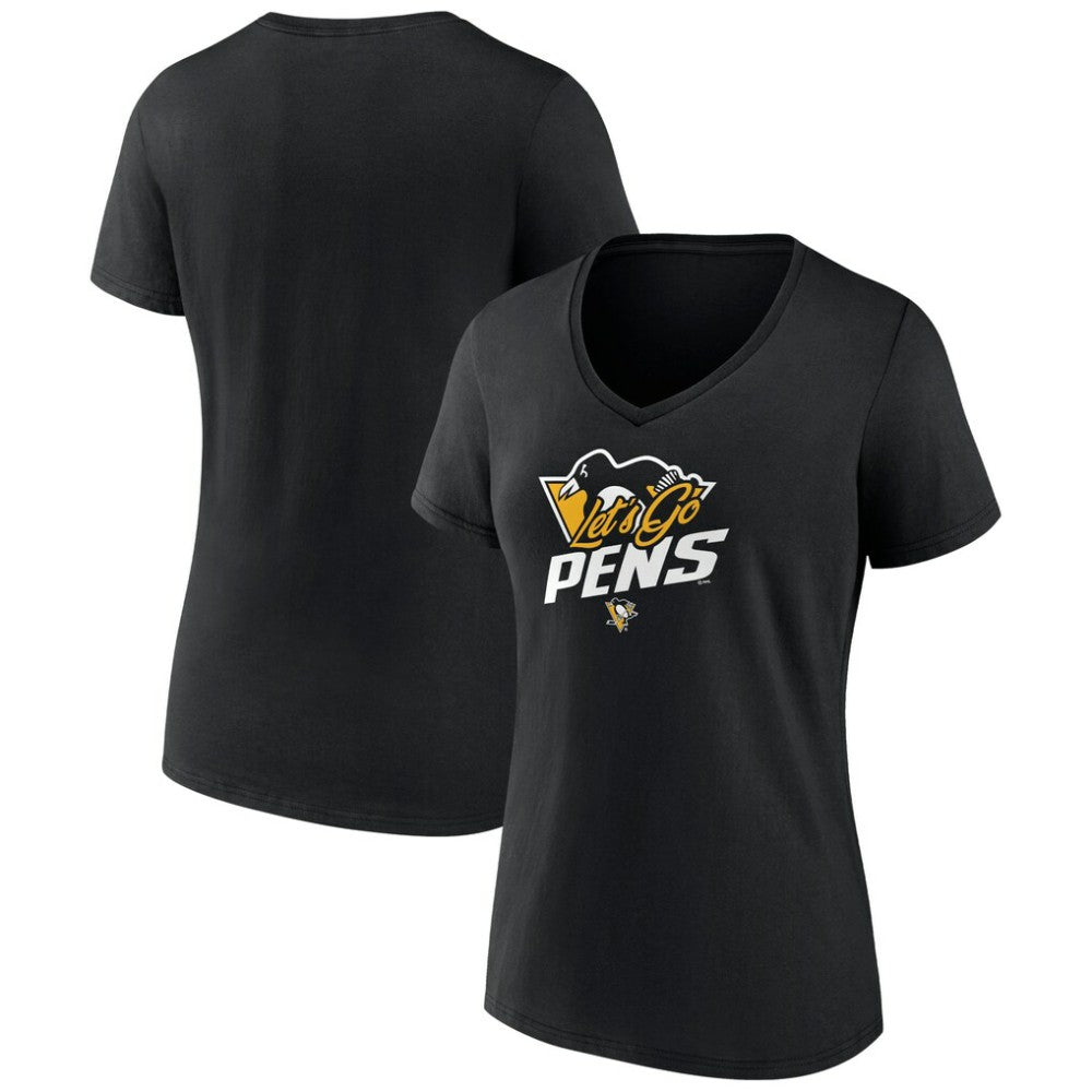 Pittsburgh Penguins Women's Active Edge V-Neck T-Shirt - Black | NHL Lifestyle