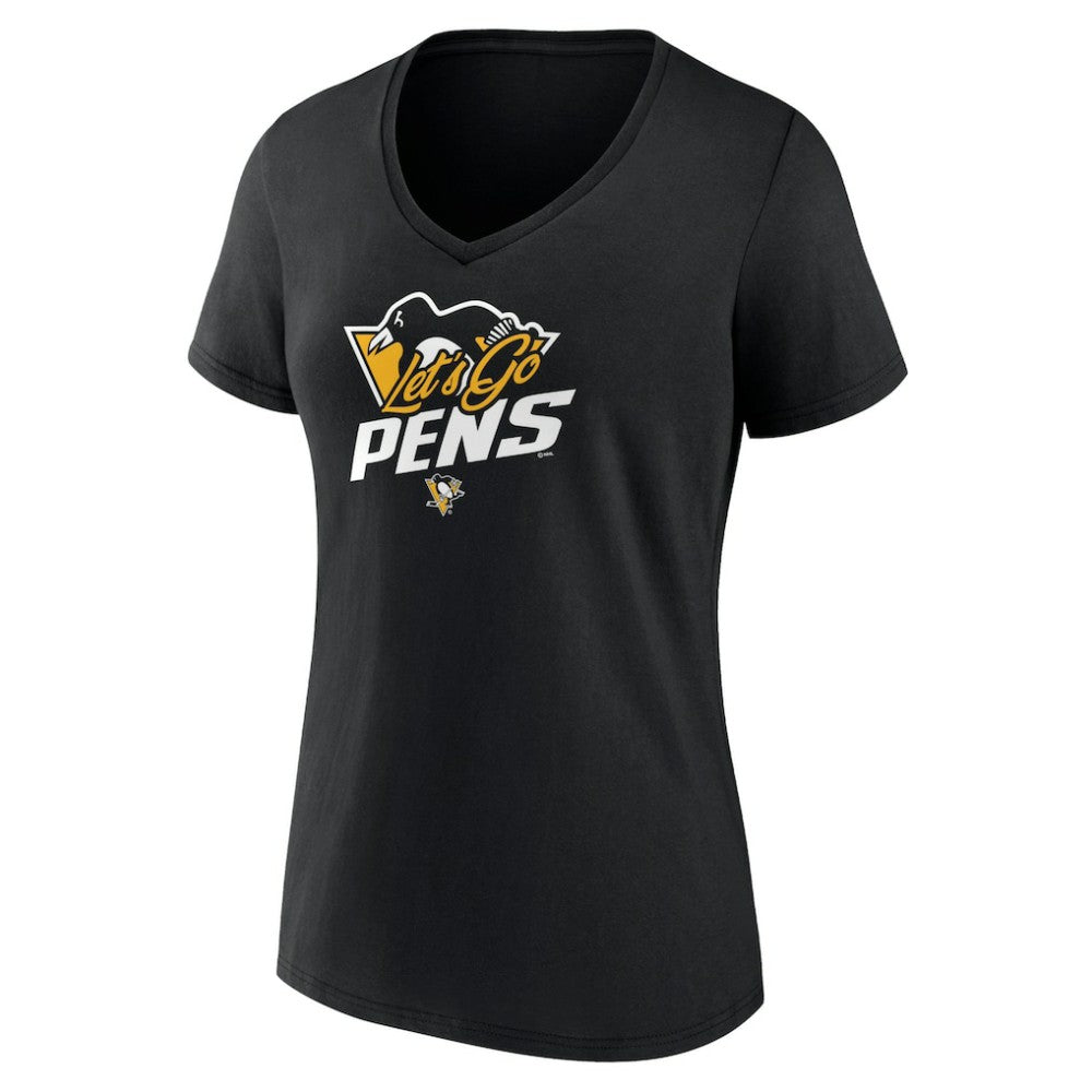 Pittsburgh Penguins Women's Active Edge V-Neck T-Shirt - Black | NHL Lifestyle