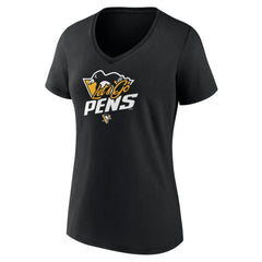 Pittsburgh Penguins Women's Active Edge V-Neck T-Shirt - Black | NHL Lifestyle