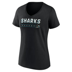 San Jose Sharks Women's Primary Play V-Neck T-Shirt - Black | NHL sale