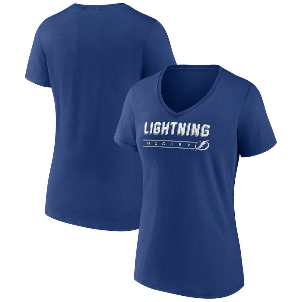 Tampa Bay Lightning Women's Primary Play V-Neck T-Shirt - Blue | NHL Lifestyle