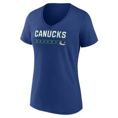 Vancouver Canucks Women's Primary Play V-Neck T-Shirt - Blue | NHL discount
