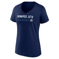 Winnipeg Jets Women's Primary Play V-Neck T-Shirt - Navy | NHL discount