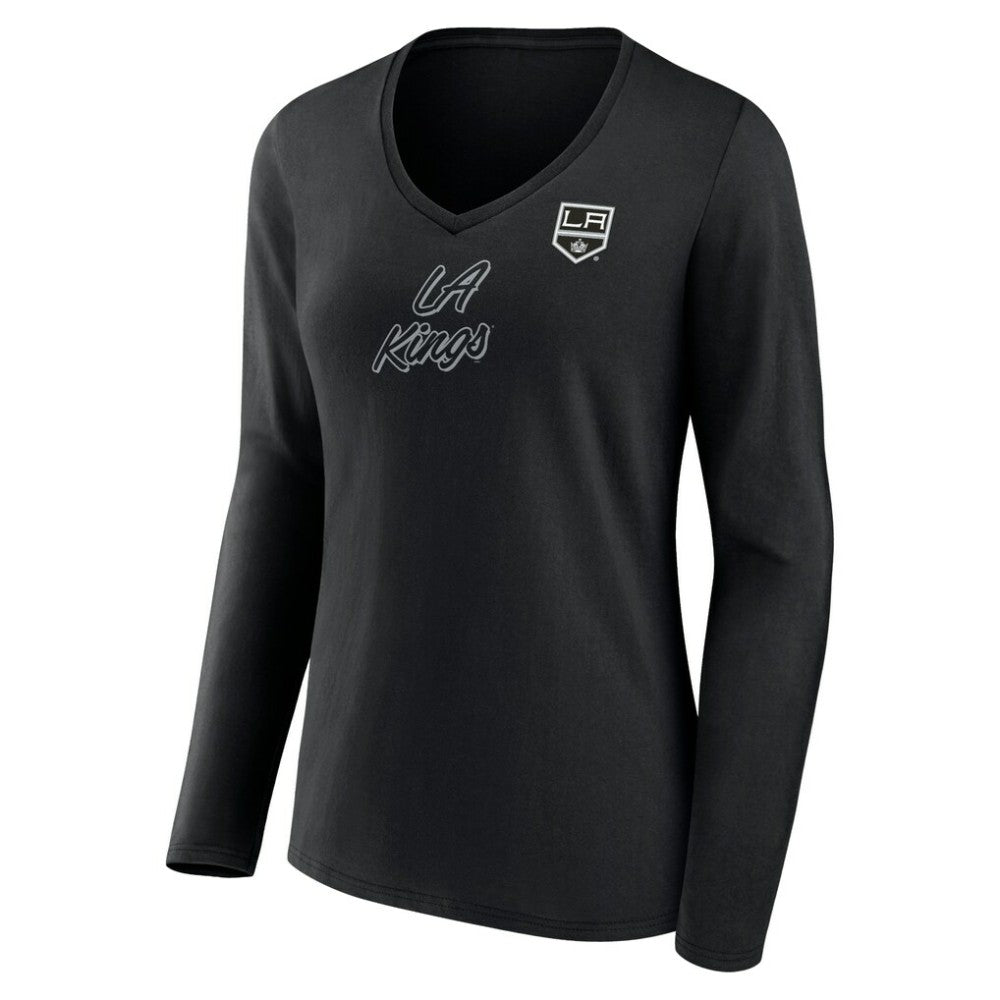 Los Angeles Kings Women's Forge Long Sleeve V-Neck T-Shirt - Black | NHL near me
