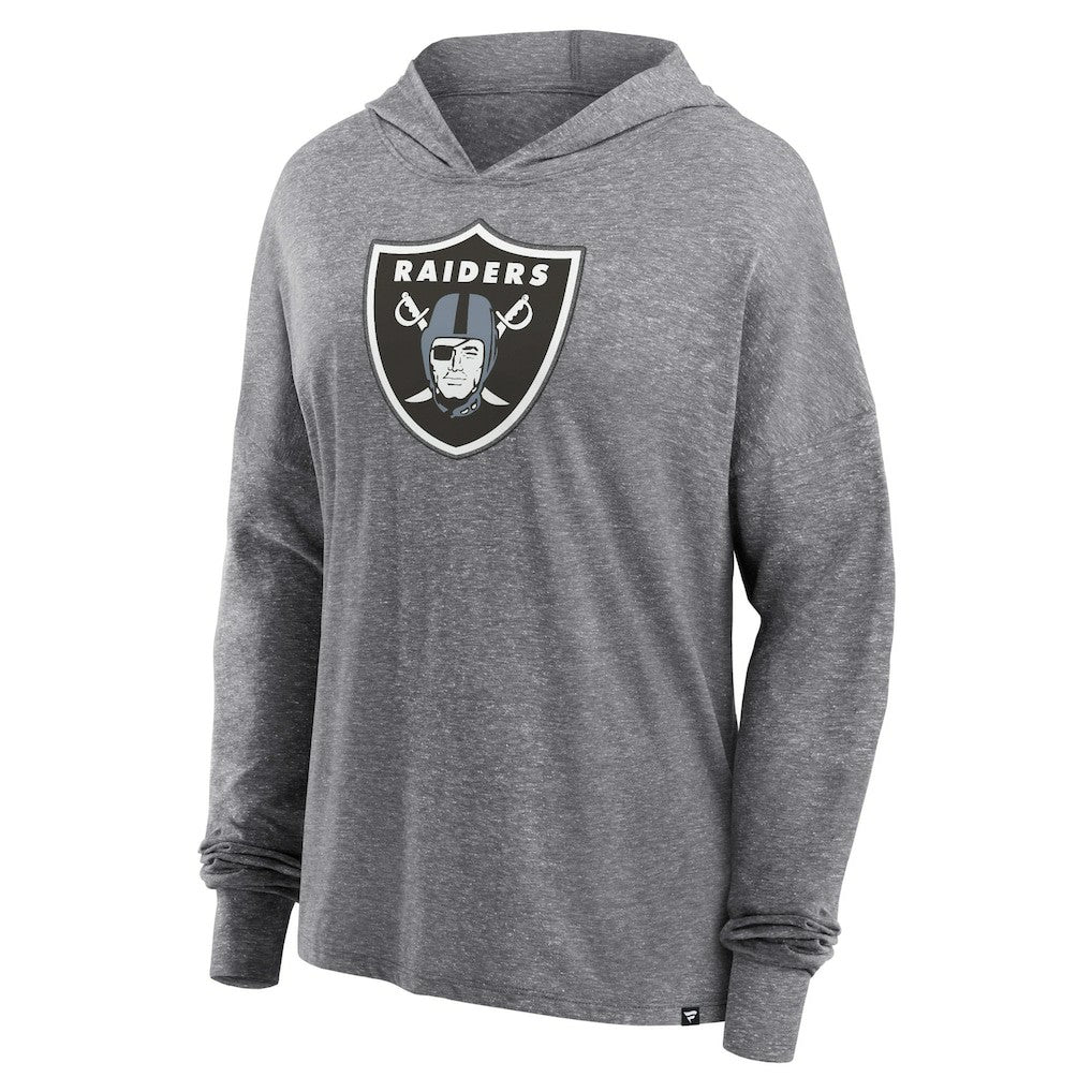 Las Vegas Raiders Women's Cozy Primary Pullover Hoodie - Heather Gray - Fanatics