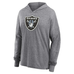 Las Vegas Raiders Women's Cozy Primary Pullover Hoodie - Heather Gray - Fanatics