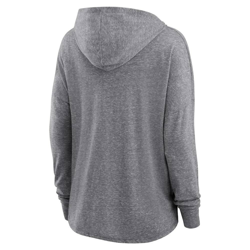 Las Vegas Raiders Women's Cozy Primary Pullover Hoodie - Heather Gray - Fanatics