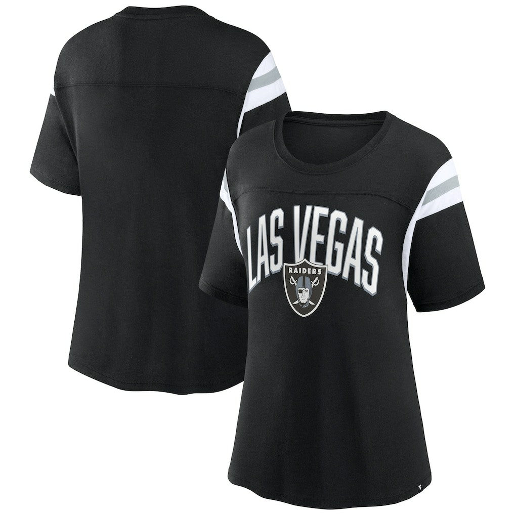 Las Vegas Raiders Women's Earned Stripes T-Shirt - Black - Fanatics