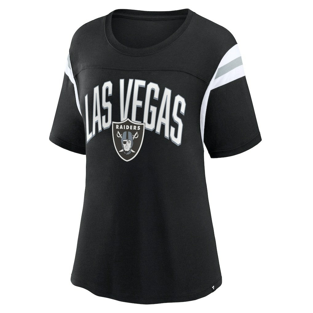 Las Vegas Raiders Women's Earned Stripes T-Shirt - Black - Fanatics