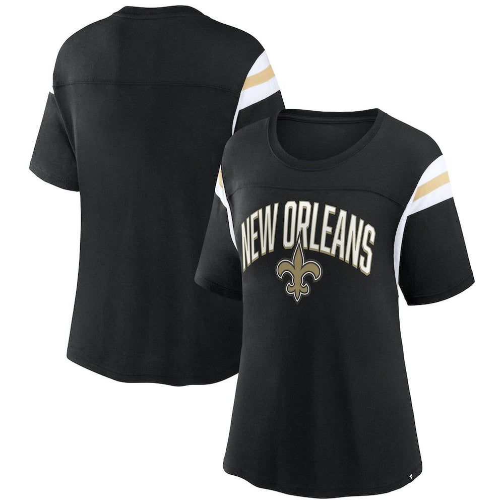 New Orleans Saints Women's Earned Stripes T-Shirt - Black - Fanatics