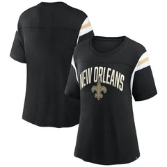 New Orleans Saints Women's Earned Stripes T-Shirt - Black - Fanatics