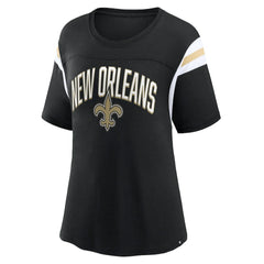 New Orleans Saints Women's Earned Stripes T-Shirt - Black - Fanatics