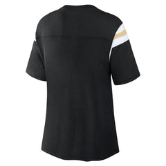 New Orleans Saints Women's Earned Stripes T-Shirt - Black - Fanatics