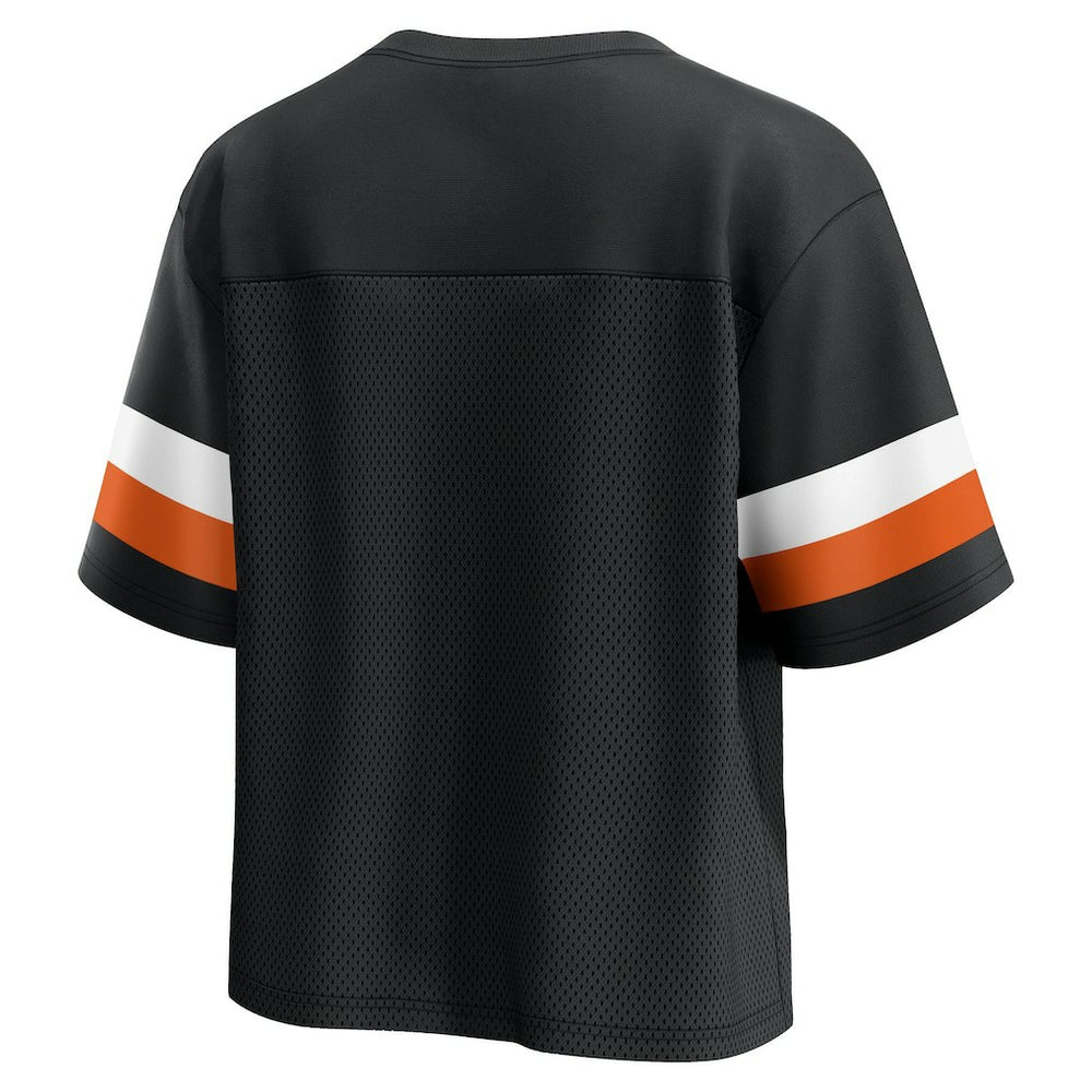 Cincinnati Bengals Women's Established Jersey Cropped V-Neck T-Shirt - Black - Fanatics