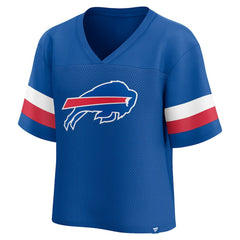 Buffalo Bills Women's Established Jersey Cropped V-Neck T-Shirt - Royal - Fanatics