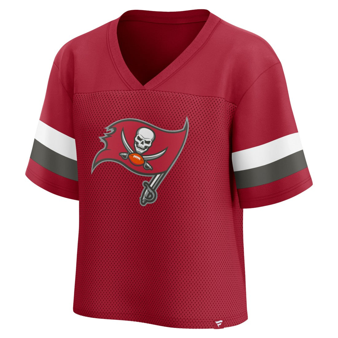 Tampa Bay Buccaneers Women's Established Jersey Cropped V-Neck T-Shirt - Red - Fanatics