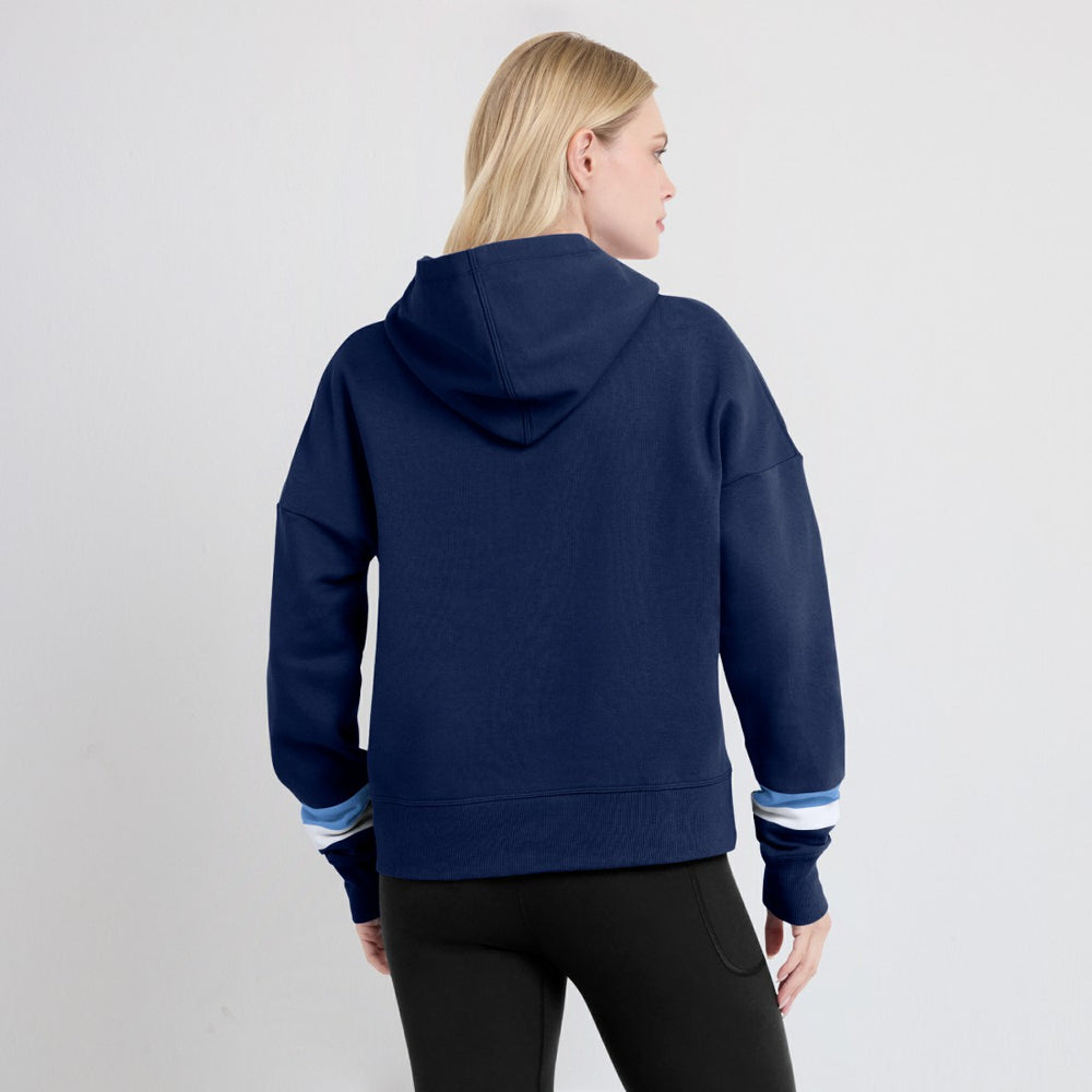 Tennessee Titans Women's Over Under Pullover Hoodie - Navy - Fanatics