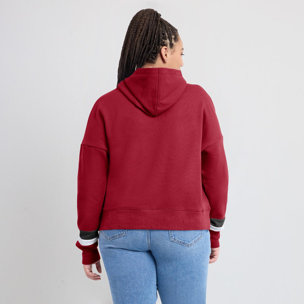 Tampa Bay Buccaneers Women's Over Under Pullover Hoodie - Red - Fanatics