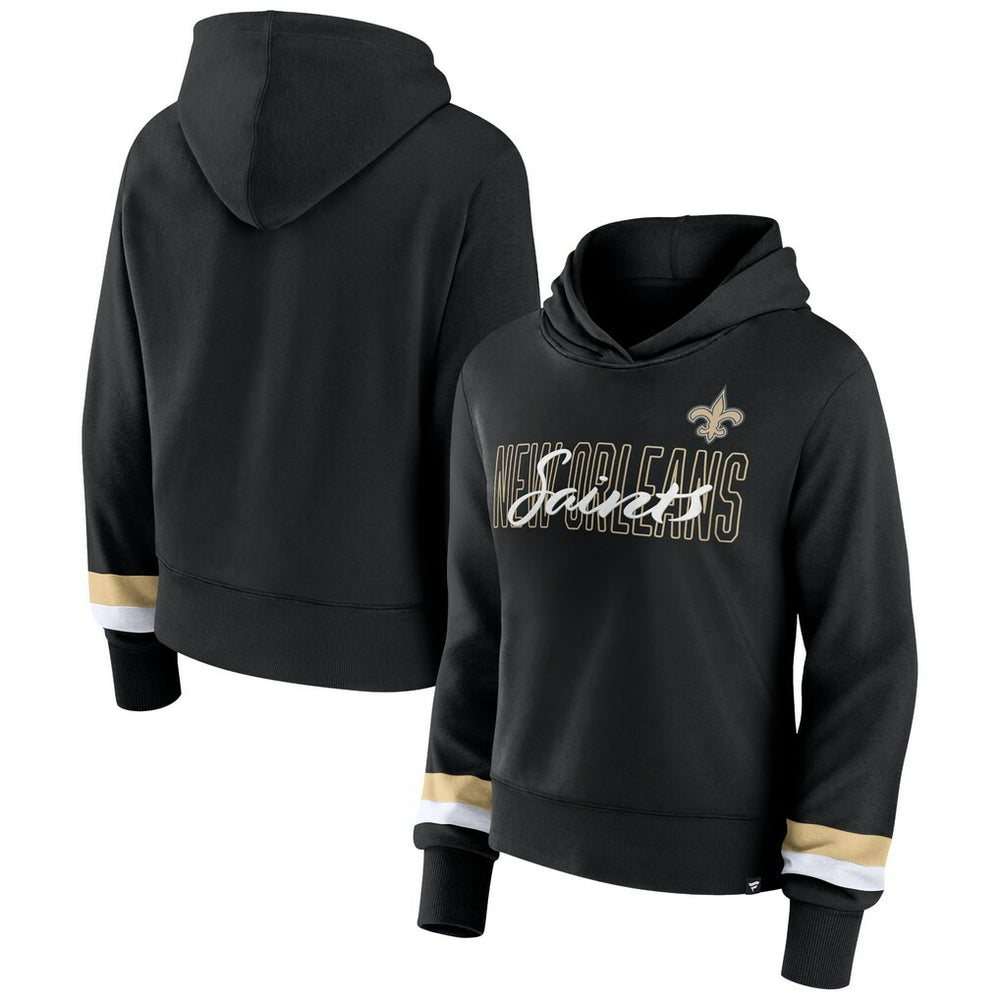 New Orleans Saints Women's Over Under Pullover Hoodie - Black - Fanatics