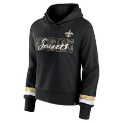 New Orleans Saints Women's Over Under Pullover Hoodie - Black - Fanatics