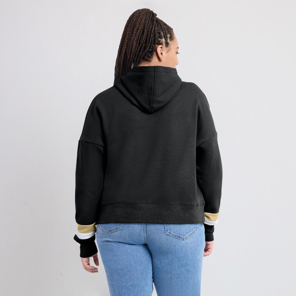 New Orleans Saints Women's Over Under Pullover Hoodie - Black - Fanatics