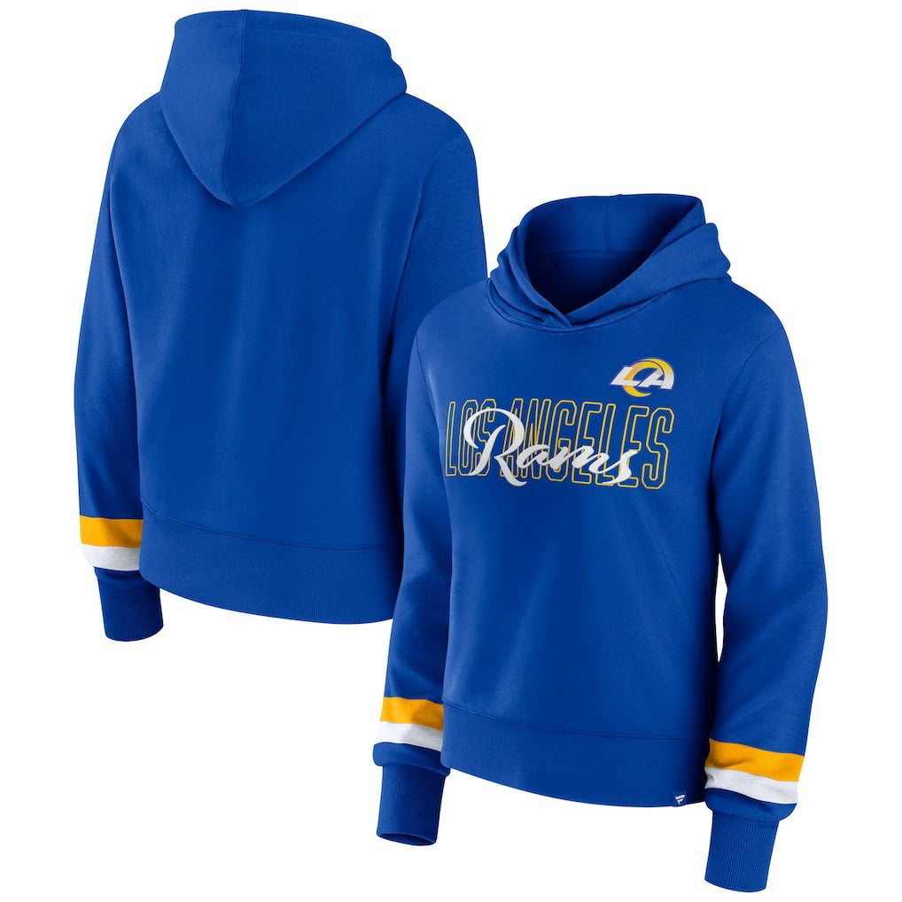 Los Angeles Rams Women's Over Under Pullover Hoodie - Royal - Fanatics
