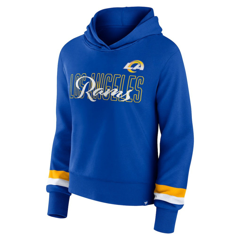 Los Angeles Rams Women's Over Under Pullover Hoodie - Royal - Fanatics