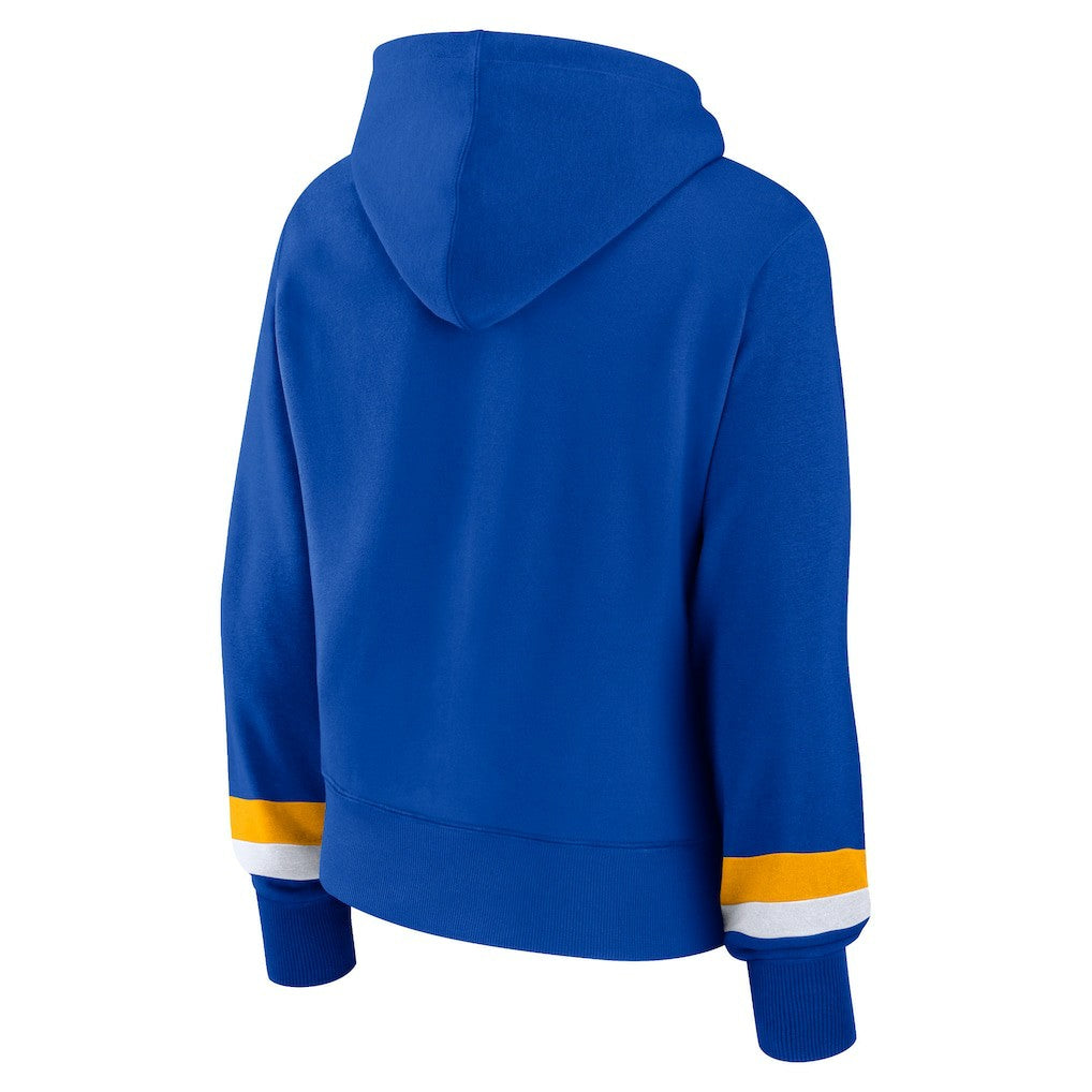 Los Angeles Rams Women's Over Under Pullover Hoodie - Royal - Fanatics