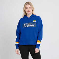 Los Angeles Rams Women's Over Under Pullover Hoodie - Royal - Fanatics