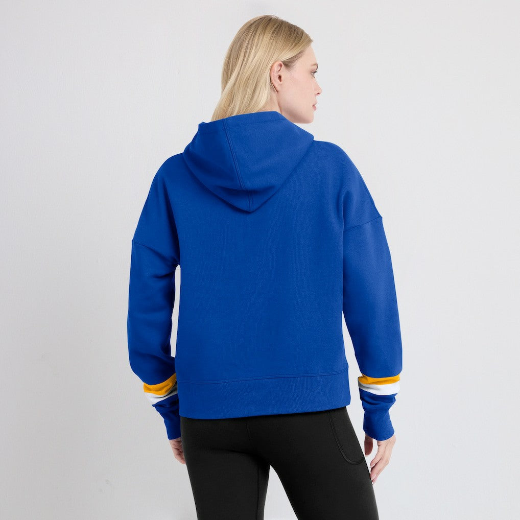 Los Angeles Rams Women's Over Under Pullover Hoodie - Royal - Fanatics