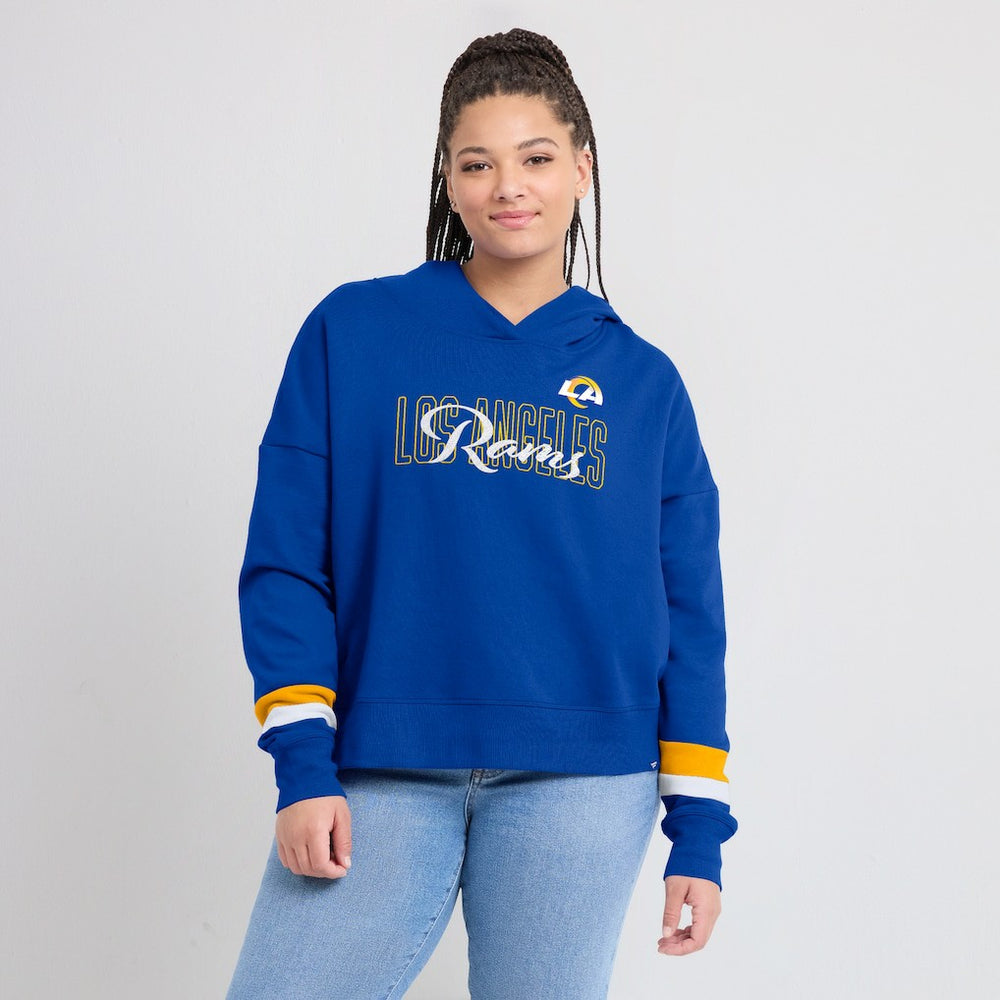 Los Angeles Rams Women's Over Under Pullover Hoodie - Royal - Fanatics