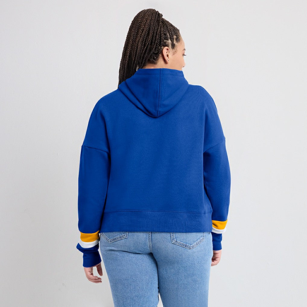 Los Angeles Rams Women's Over Under Pullover Hoodie - Royal - Fanatics