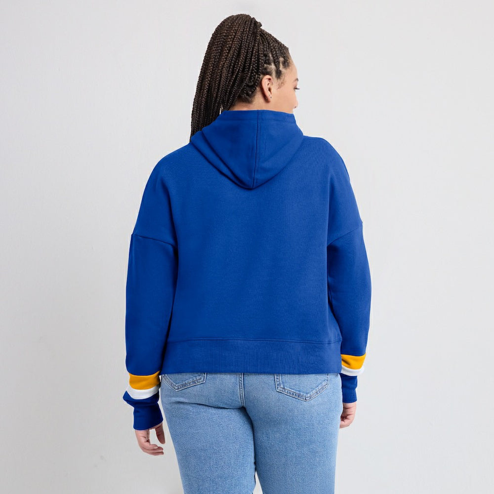 Los Angeles Rams Women's Over Under Pullover Hoodie - Royal - Fanatics