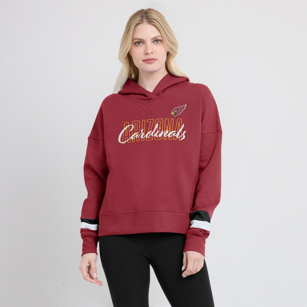 Arizona Cardinals Women's Over Under Pullover Hoodie - Cardinal - Fanatics