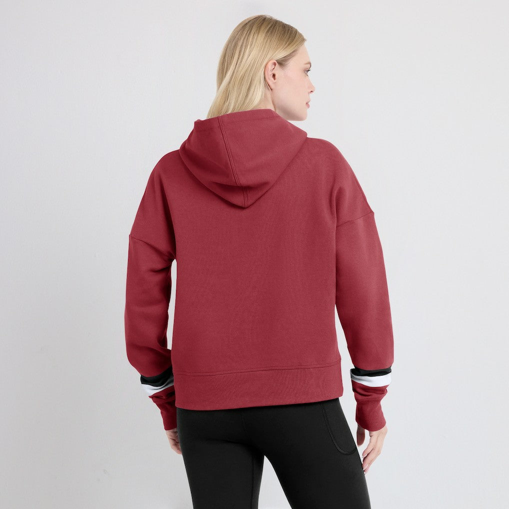 Arizona Cardinals Women's Over Under Pullover Hoodie - Cardinal - Fanatics