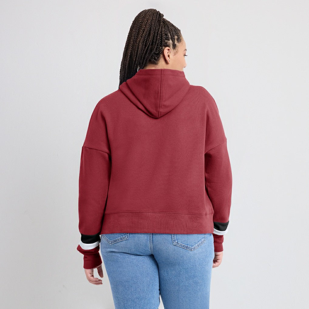 Arizona Cardinals Women's Over Under Pullover Hoodie - Cardinal - Fanatics