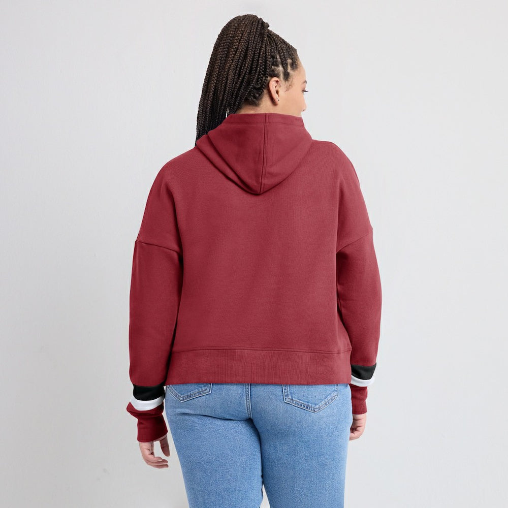 Arizona Cardinals Women's Over Under Pullover Hoodie - Cardinal - Fanatics