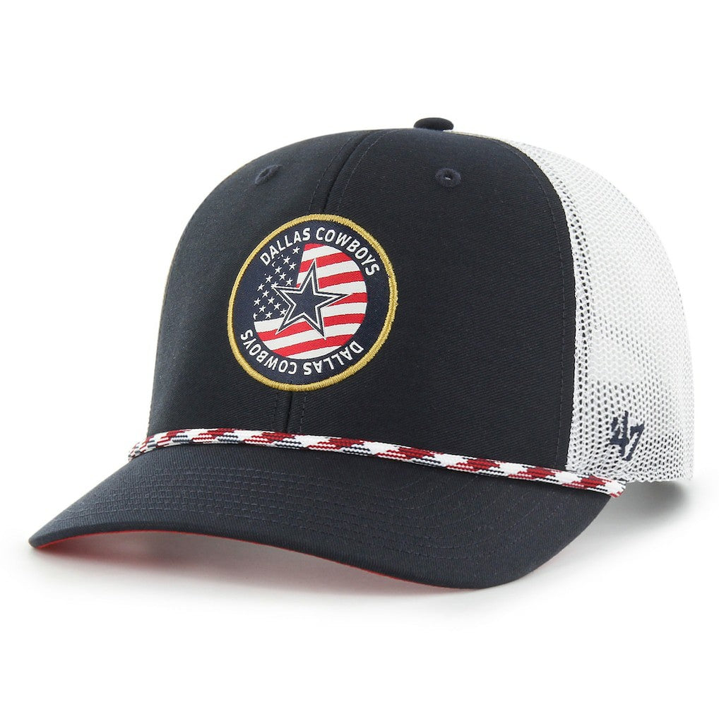 Dallas Cowboys '47 Union Patch Trucker Adjustable Hat - Navy/White - 47 brand