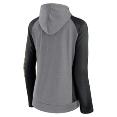 New Orleans Saints Women's Blind Side Lightweight Full-Zip Hoodie - Heather Gray/College Black - Fanatics