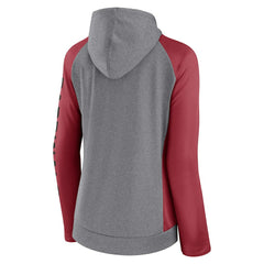 Arizona Cardinals Women's Blind Side Lightweight Full-Zip Hoodie - Heather Gray/College Cardinal - Fanatics