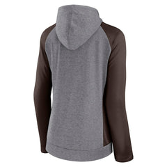 Cleveland Browns Women's Blind Side Lightweight Full-Zip Hoodie - Heather Gray/College Brown - Fanatics