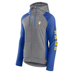 Los Angeles Rams Women's Blind Side Lightweight Full-Zip Hoodie - Heather Gray/College Royal - Fanatics