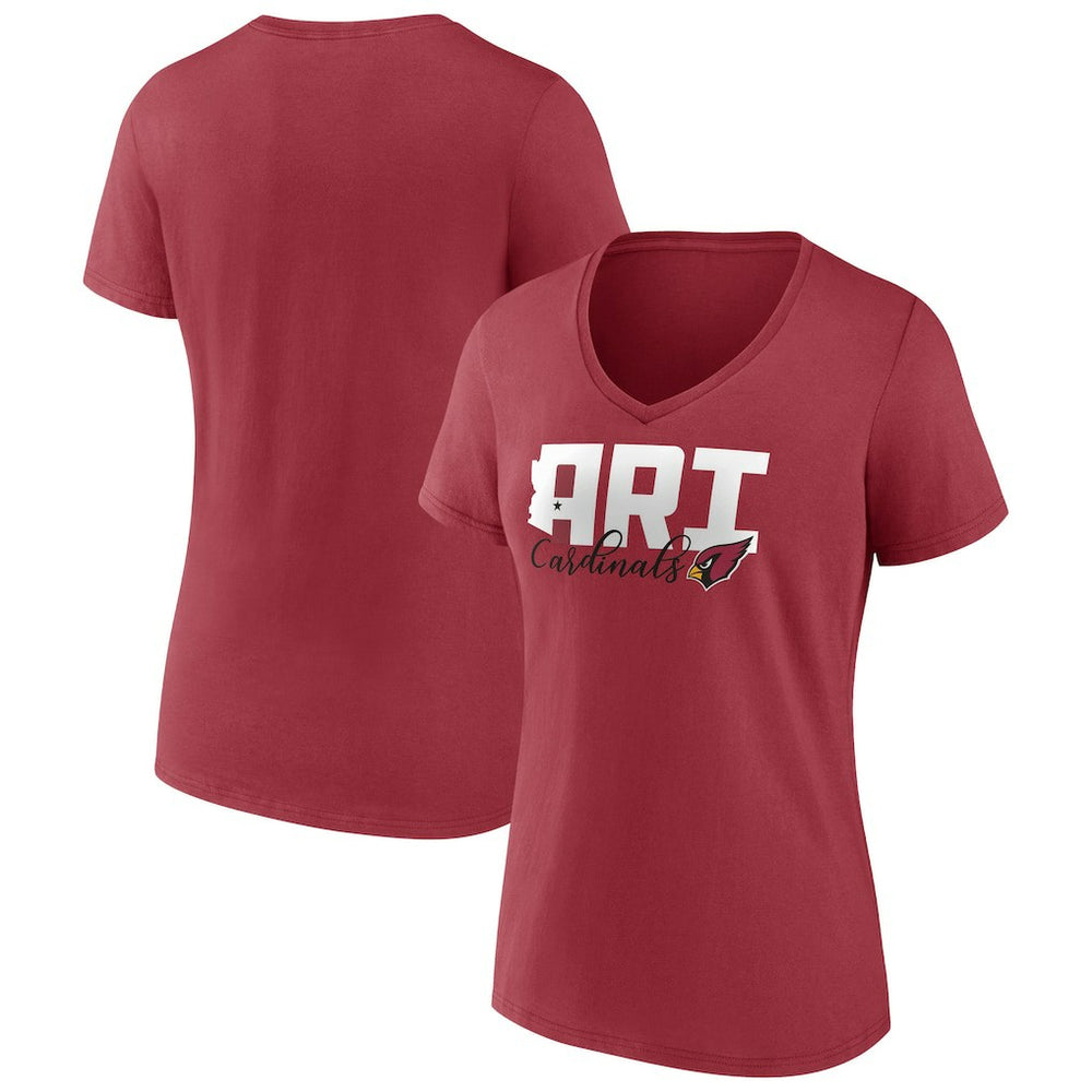 Arizona Cardinals Women's Back Home Again V-Neck T-Shirt - Cardinal - Fanatics