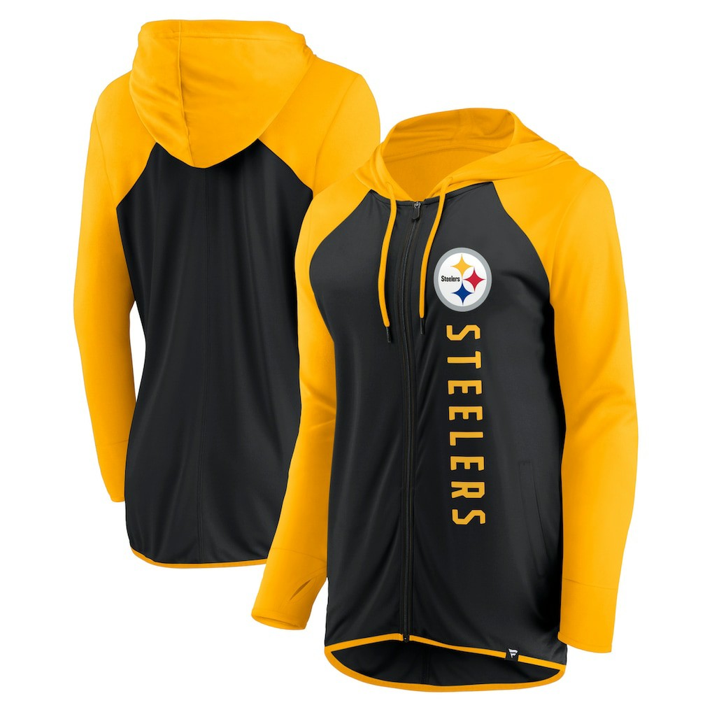 Pittsburgh Steelers Women's Forever Fan Full-Zip Hoodie - Black/Gold - Fanatics