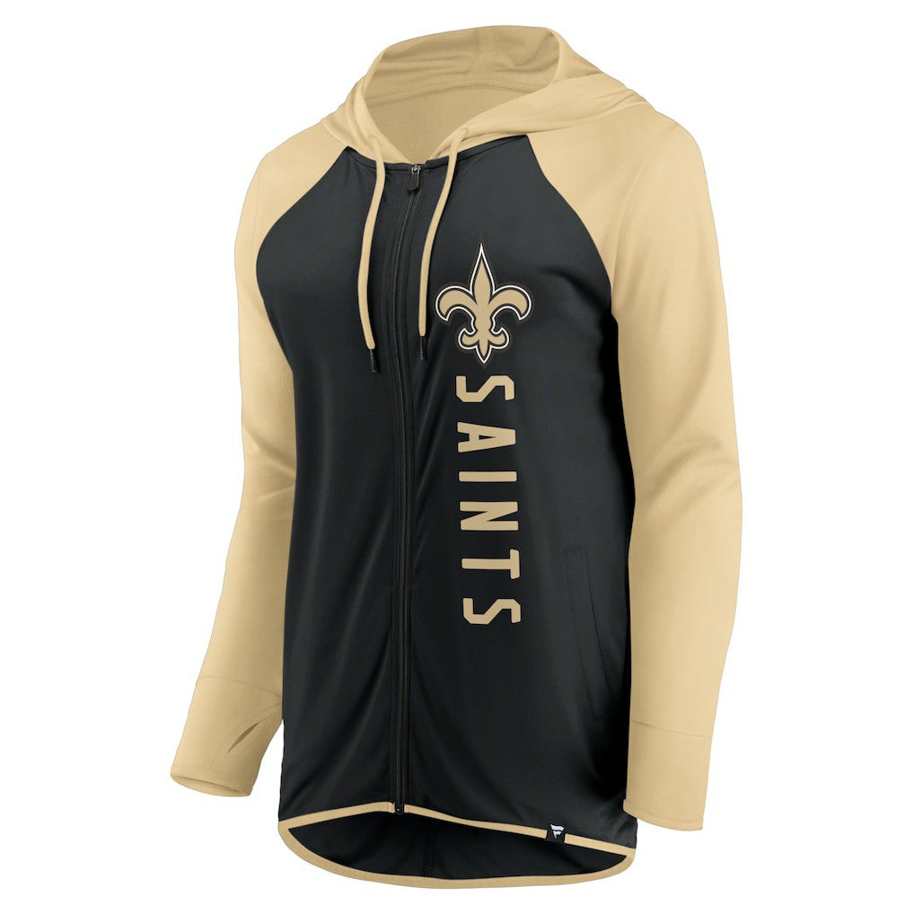 New Orleans Saints Women's Forever Fan Full-Zip Hoodie - Black/Gold - Fanatics