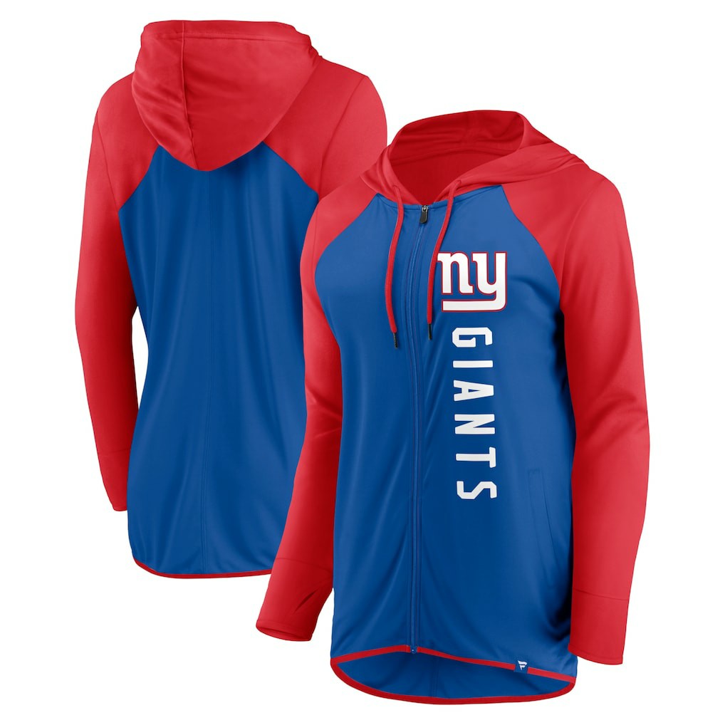 New York Giants Women's Forever Fan Full-Zip Hoodie - Royal/Red - Fanatics