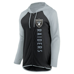 Las Vegas Raiders Women's Forever Fan Full-Zip Hoodie - Black/Silver - Fanatics