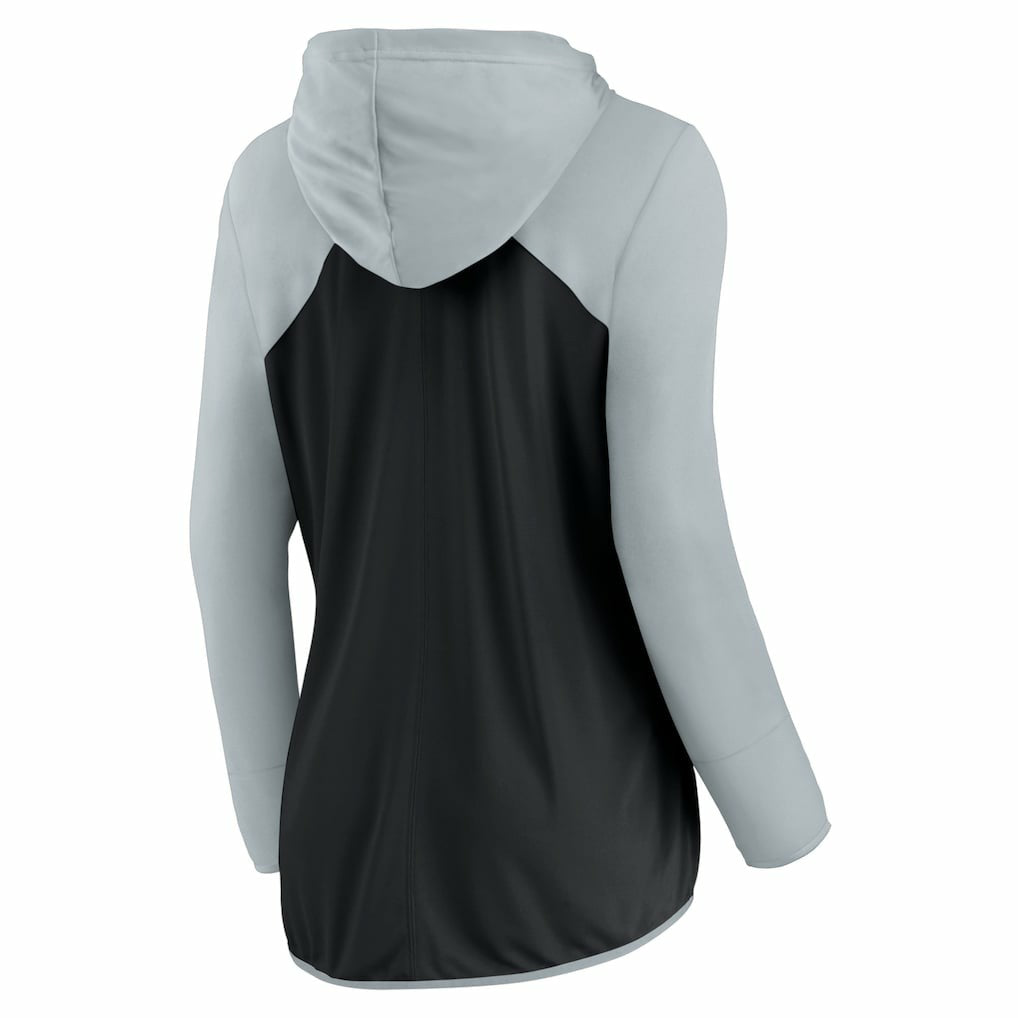 Las Vegas Raiders Women's Forever Fan Full-Zip Hoodie - Black/Silver - Fanatics